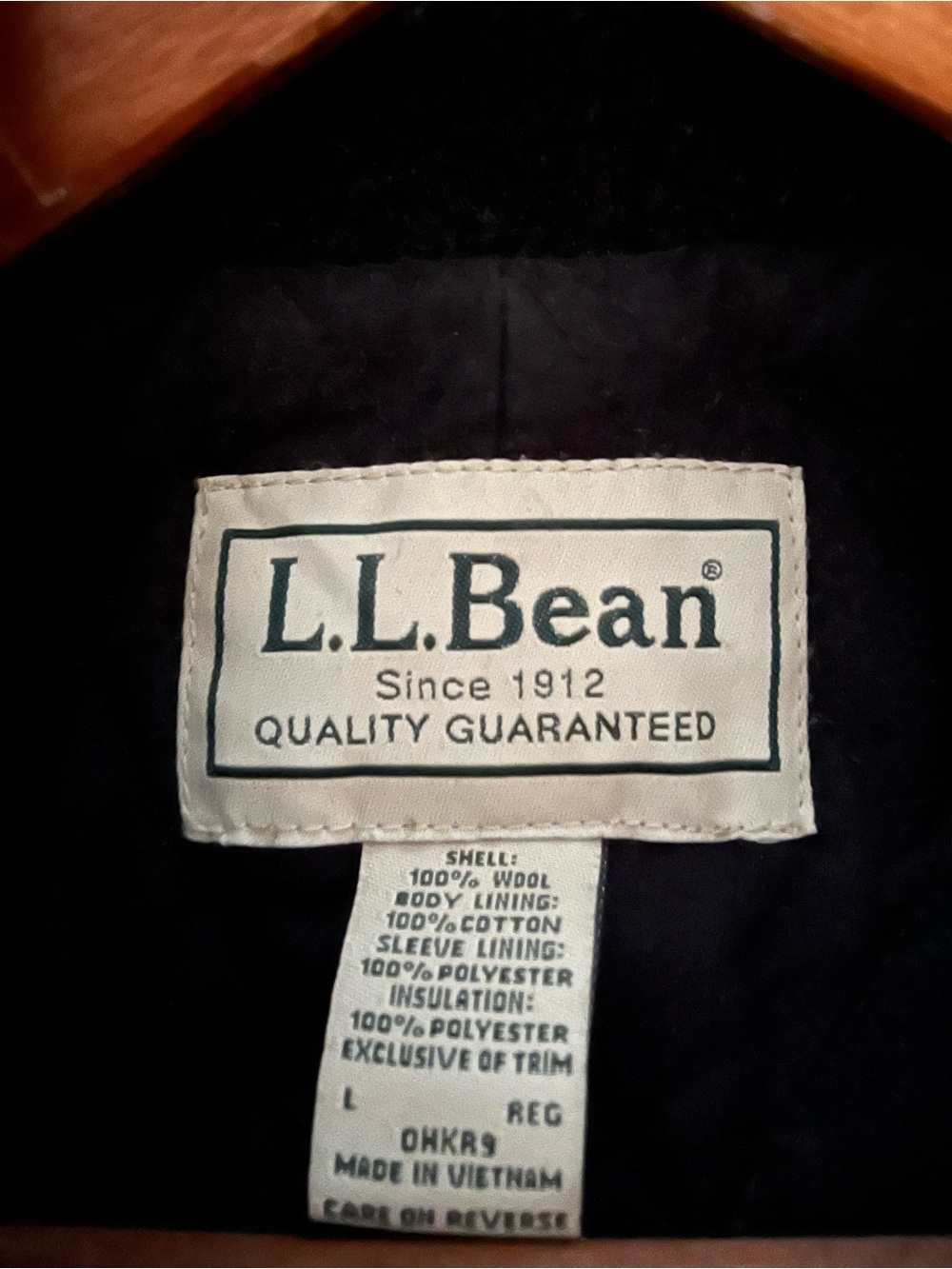 L.L. Bean Men's Dark Gray Wool Pea Coat - Picture 8 of 8